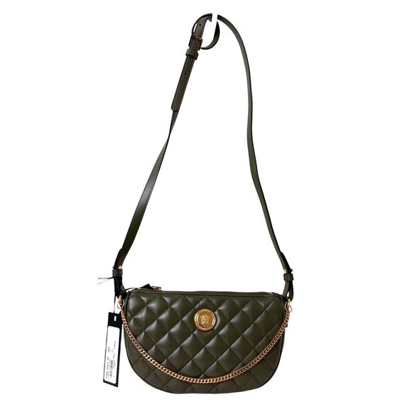 Versace Medusa Quilted Olive Green Crossbody Bag